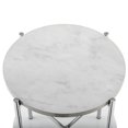 thumbnail image 5 of Table d'Appoint Ronde de 20 Pouces avec Faux Marbre Blanc et Pieds Chromés, 5 of 5