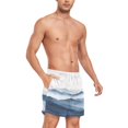 thumbnail image 4 of FORMRS Mens Swim Trunks Mesh Liner Quick Dry Casual Beach Board Shorts with Pockets, Sizes S-2XL, Watercolor Mountains, 4 of 9