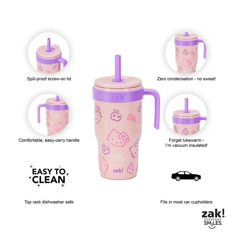 Zak Designs 18oz Hello Kitty Kids Straw Handle Tumbler - Walmart.com