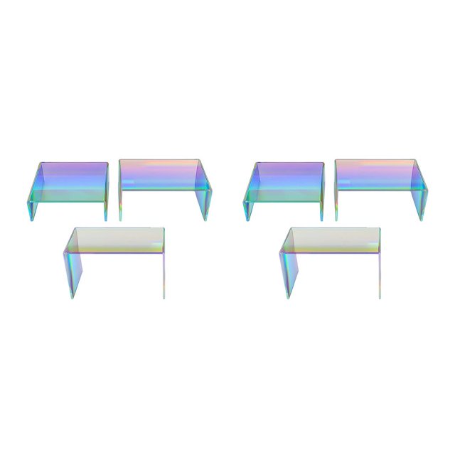 relayinert Multicolored Acrylic Display Stand for Buffets Jewelry and Retail Add of Color to Display Riser Shelf Rainbow Color 3 pcs/set 2Set