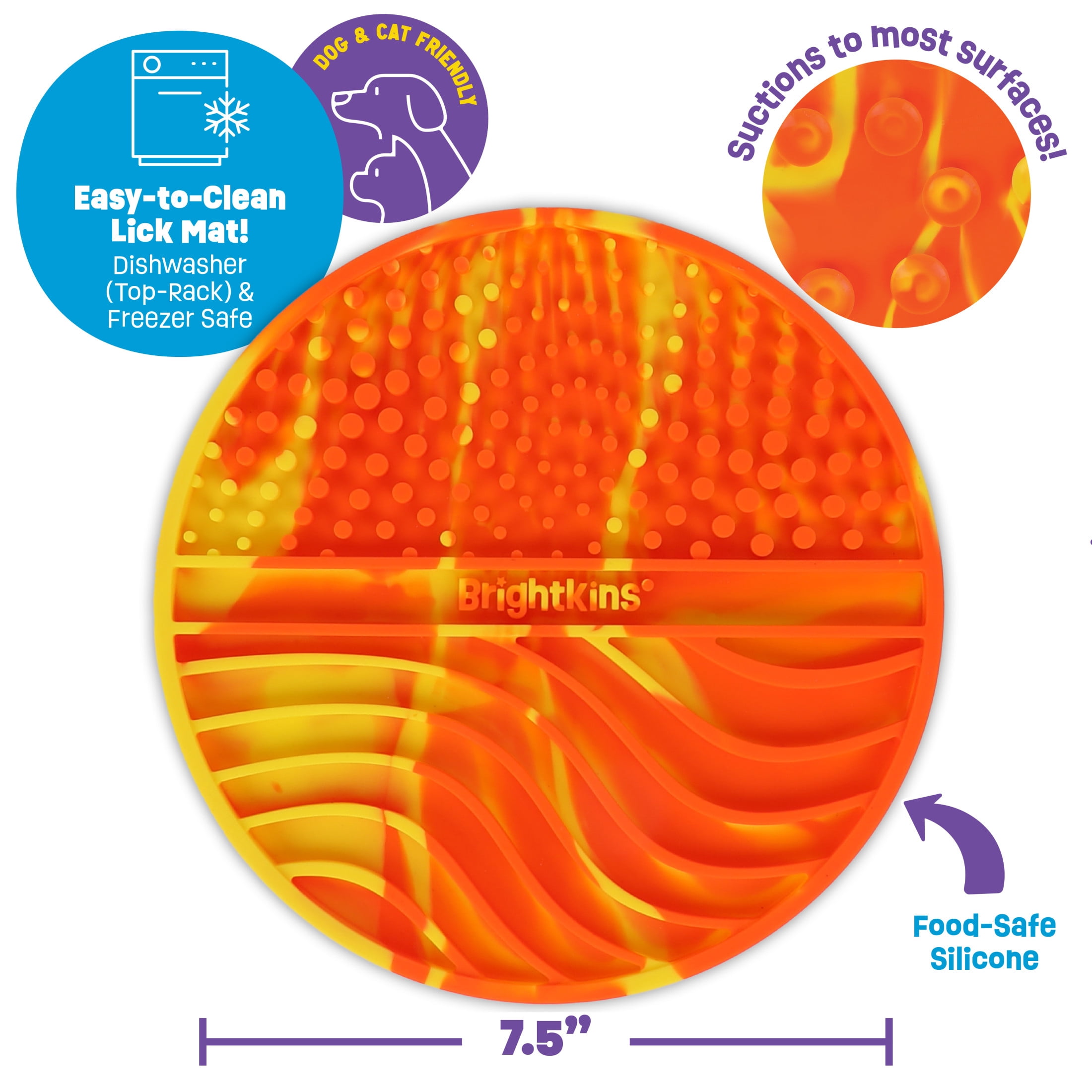 Brightkins Tie Dye Circle Lick Mat - Mental Stimulation for Dogs, Anxiety Relief for Dogs