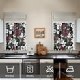 thumbnail image 4 of Pioneer Kitchen Curtains and Valance Set 36 Inch Tier Bloom Red and White Rose 3 Pieces Set Dining Room Small Curtain Drapes Cafe Curtains Valance for Home Decor Rod Pocket, 4 of 6