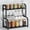 Black+Black walnut, variant on 2-Tier Spice Rack Countertop Shelf Organizer Counter Organizer, Countertop Storage Shelf for Kitchen, Coffee(Black+Black walnut)