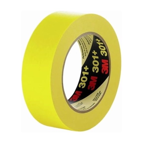 Performance Yellow Masking Tape 301 , 24 mm x 55 m x 6.3 mil, Yellow