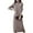 Gray, variant on Dresses For Women Pure Wool Knitted Long Sleeve Half High Collar Dress Over Knee Length Women's Elegant Solid Color Versatile Autumn Winter New Arrival