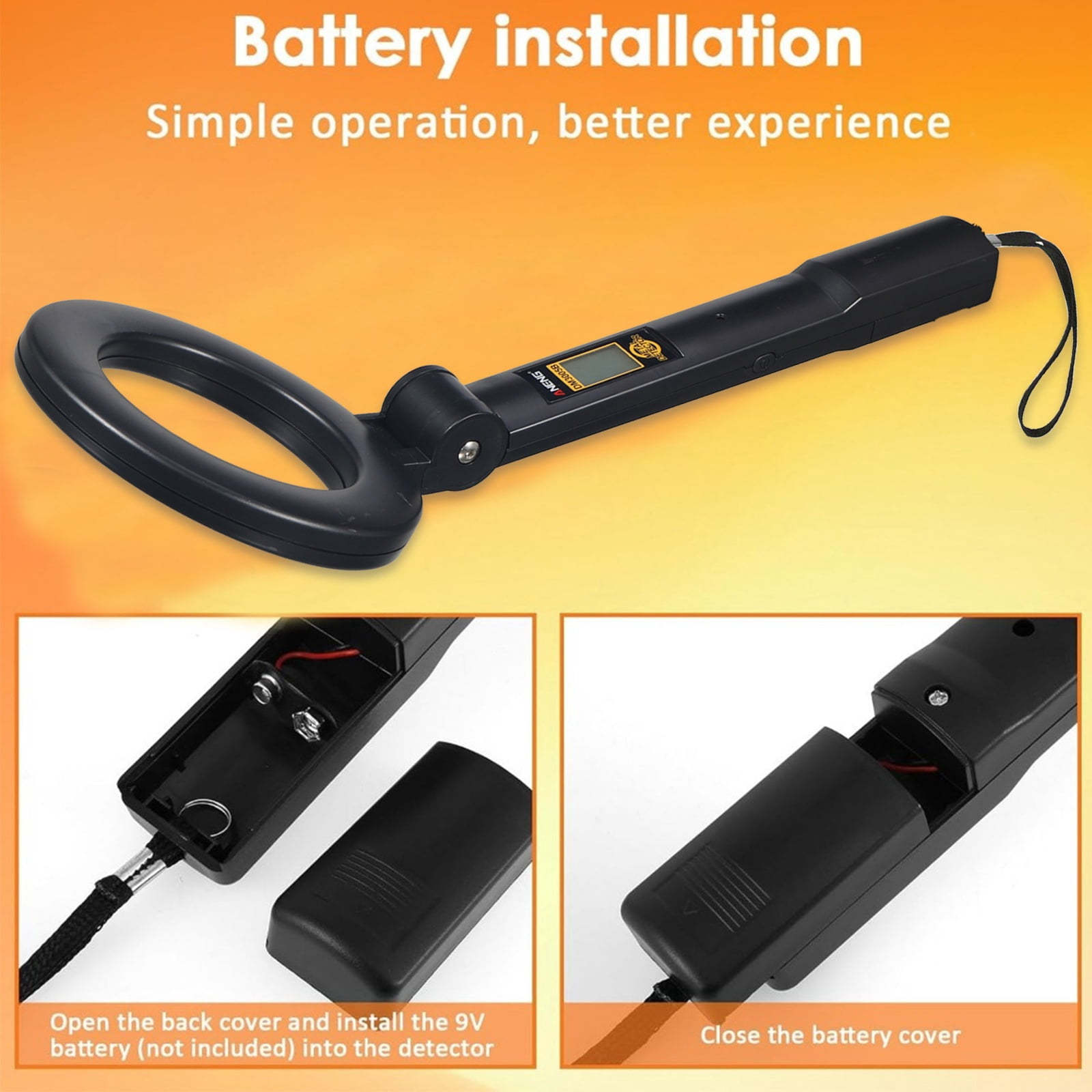 Portable Foldable Metal Detector with LCD, 3 Detection Modes for Coins, Gold & Jewelry
