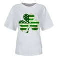 thumbnail image 4 of Green St Patricks Day Shirt Women,Womens St Patricks Day Shirt Short Sleeve Round Neck Tshirt,Women's St Patrick's Day T-Shirt Lucky Irish Shamrock USA Flag Clover Graphic Tees Tops, 4 of 5