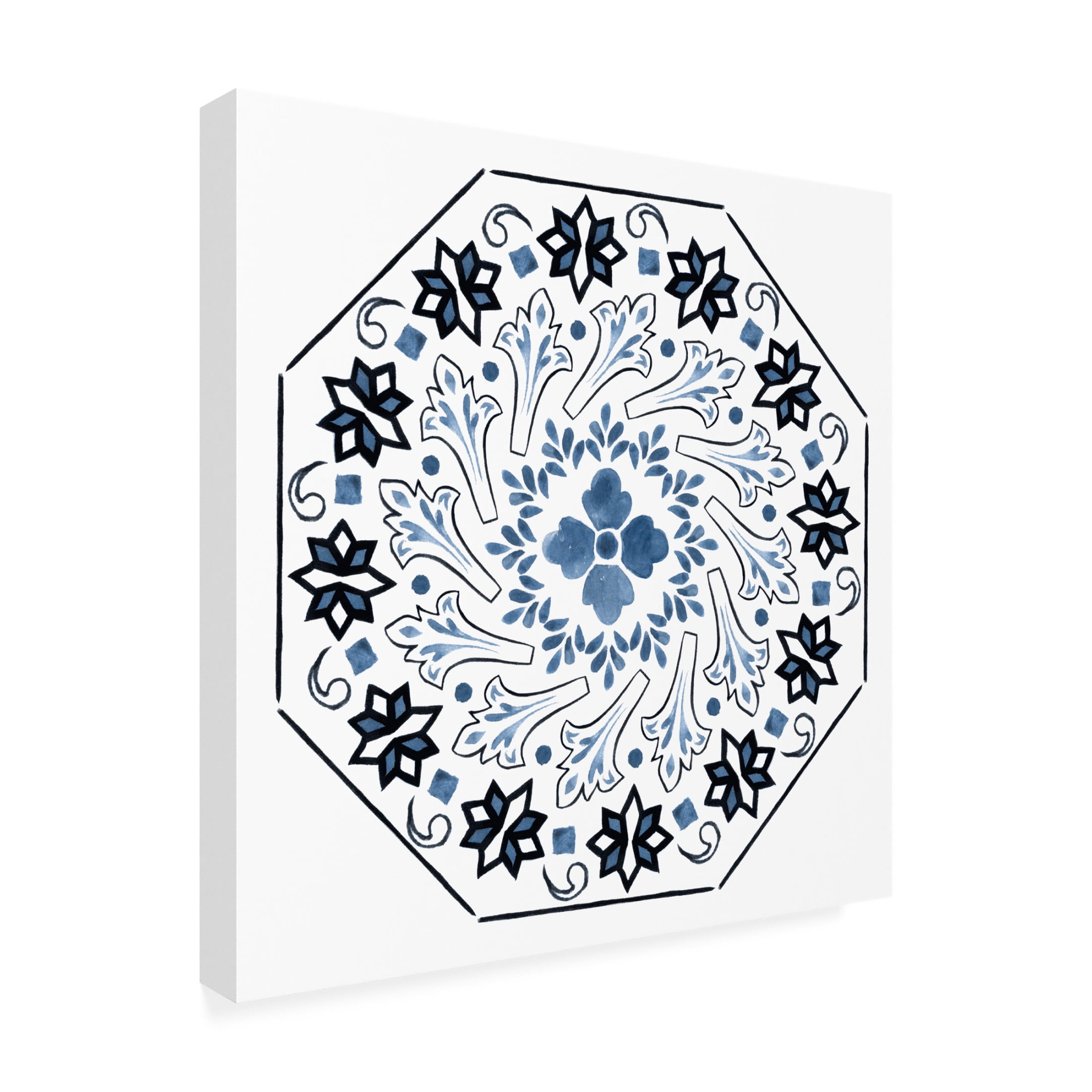 Canvas Wall Art - Melissa Wang 'Bleu Indigo IV' Wall Art for Living Room, Bedroom, or Office Décor by Trademark Fine Art - 35 x 35 Inches