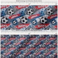 thumbnail image 2 of Soimoi Grey Cotton Cambric Fabric Brush Stroke & Football Sports Print Fabric by the Yard 56 Inch Wide, 2 of 7