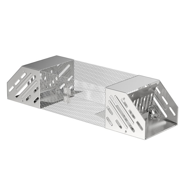 Jaula para atrapar ratones de acero inoxidable, totalmente automática, con diseño de doble puerta, sensible, para interior