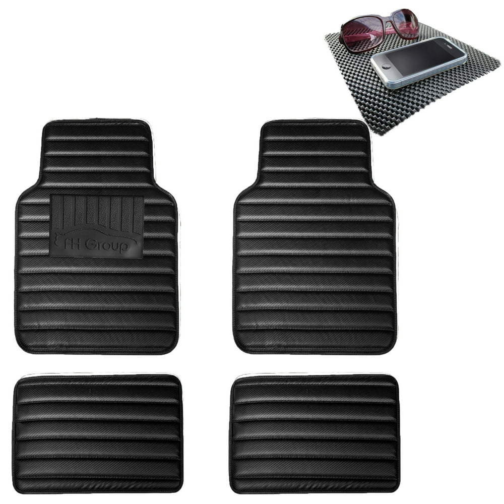 FH Group Universal Floor Mats 4 piece Front and Rear Full Set Leather