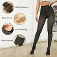 thumbnail image 3 of 2 Pairs Fleece Lined Tights Women, Thick Thermal Leggings Sheer Tights for Women, Fake Translucent Winter Warm Pantyhose Stockings, 3 of 6