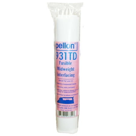 Pellon 931TD Midweight Sewing Fusible Fabric Stabilizer White 15  x 3 Yards Precut Package