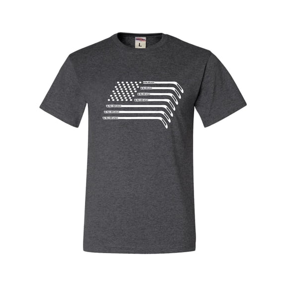 Adult Hockey Sticks & Pucks American Flag T-Shirt