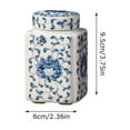 thumbnail image 5 of Ceramic Ginger Jar w/Lid, Chinese Style Blue and White Porcelain Jar Tea Storage Small Vintage Kitchen Spice, Cans Canister Tea, for Tea Coffee, Tins Condiment RVEM, 5 of 9
