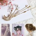 thumbnail image 2 of Rétro Lune Perles de Strass Pompon Dangle Épingle à Cheveux Cheveux Femmes Bijoux de Mariée, 2 of 8