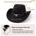 thumbnail image 5 of WHIPPY Western Cowboy Hat for Men Women Adjustable Cowgirl Hat Wide Brim Beach Cowboy Hat, 5 of 6