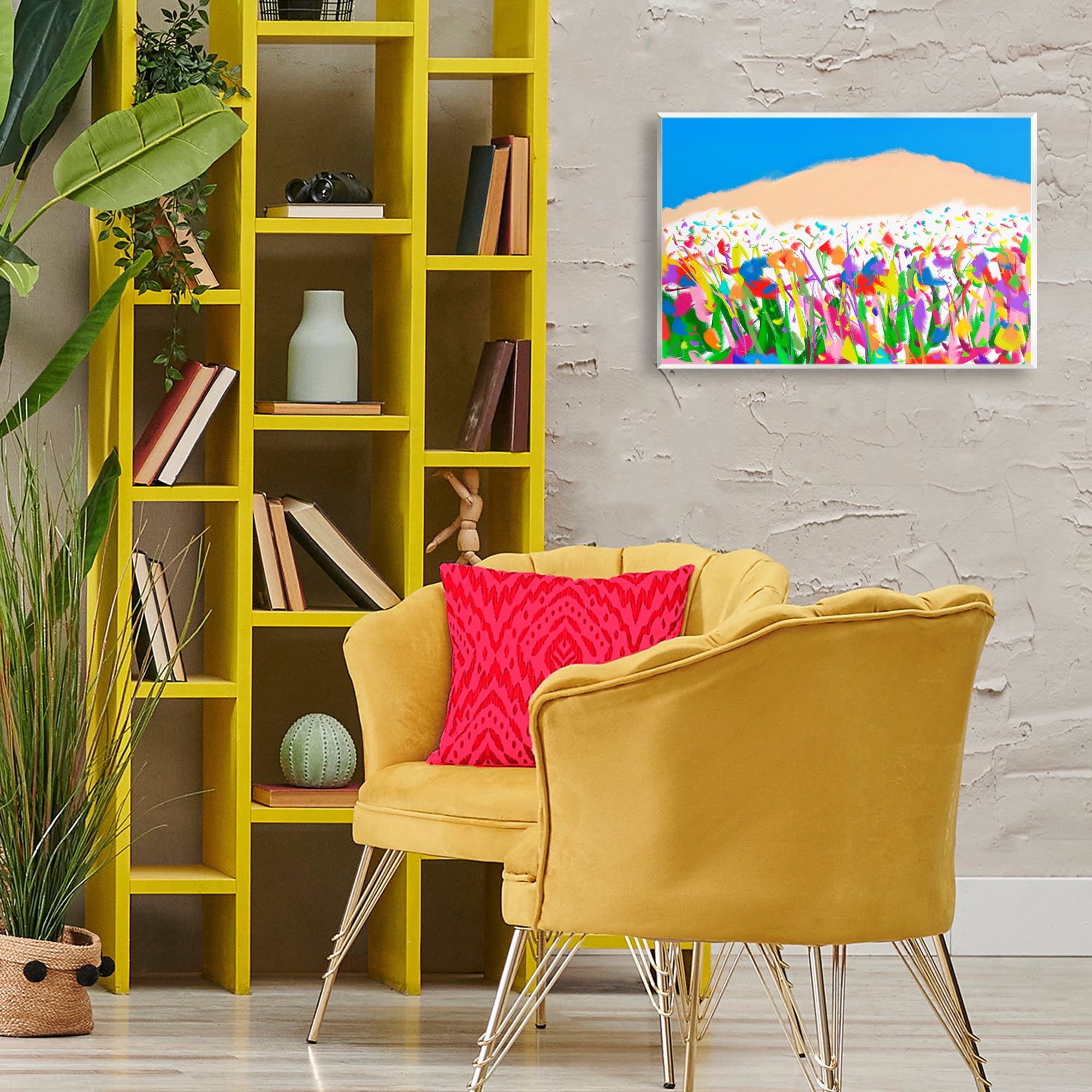 Stupell Industries Joyful Landscape Abstraction Landscape Painting Unframed Art Print Wall Art, 19 x 13