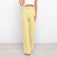 thumbnail image 2 of Straight Wide Leg Dress Pants for Women High Elastic Waist Business Casual Work Office Summer Trousers with Pockets, 2 of 5