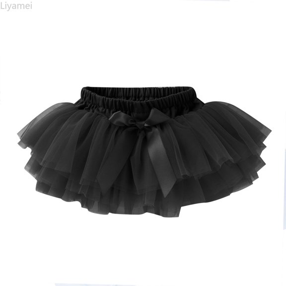 Liyamei Baby Girls Soft Fluffy Tutu Skirt Shorts Solid Bowknot Patchwork Party Carnival Mesh Tutu Skirt Toddler Girl Dresses 6-12 Months