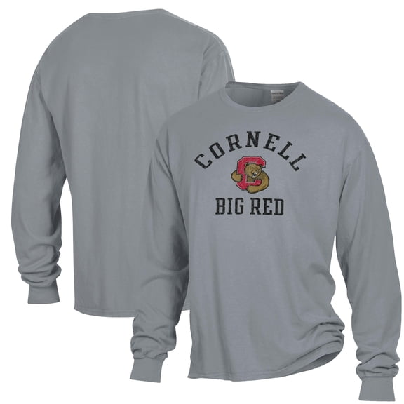 Men's ComfortWash Gray Cornell Big Red Garment Dyed Long Sleeve T-Shirt