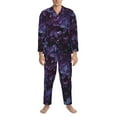 thumbnail image 4 of Bingfone Men'S Pajama Set 2 Piece Loungewear Pjs, Long Sleeve With Pajama Pants-Lilac, 4 of 9