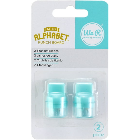 We R Memory Keepers Mini Alphabet Punch Board Refill Blade: Titanium, 2 pack