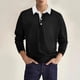 thumbnail image 1 of Blusa y camisa de manga larga con cuello vuelto para hombre, blusa de color liso con botones y solapa, blusa de poliéster para hombre, 1 of 3