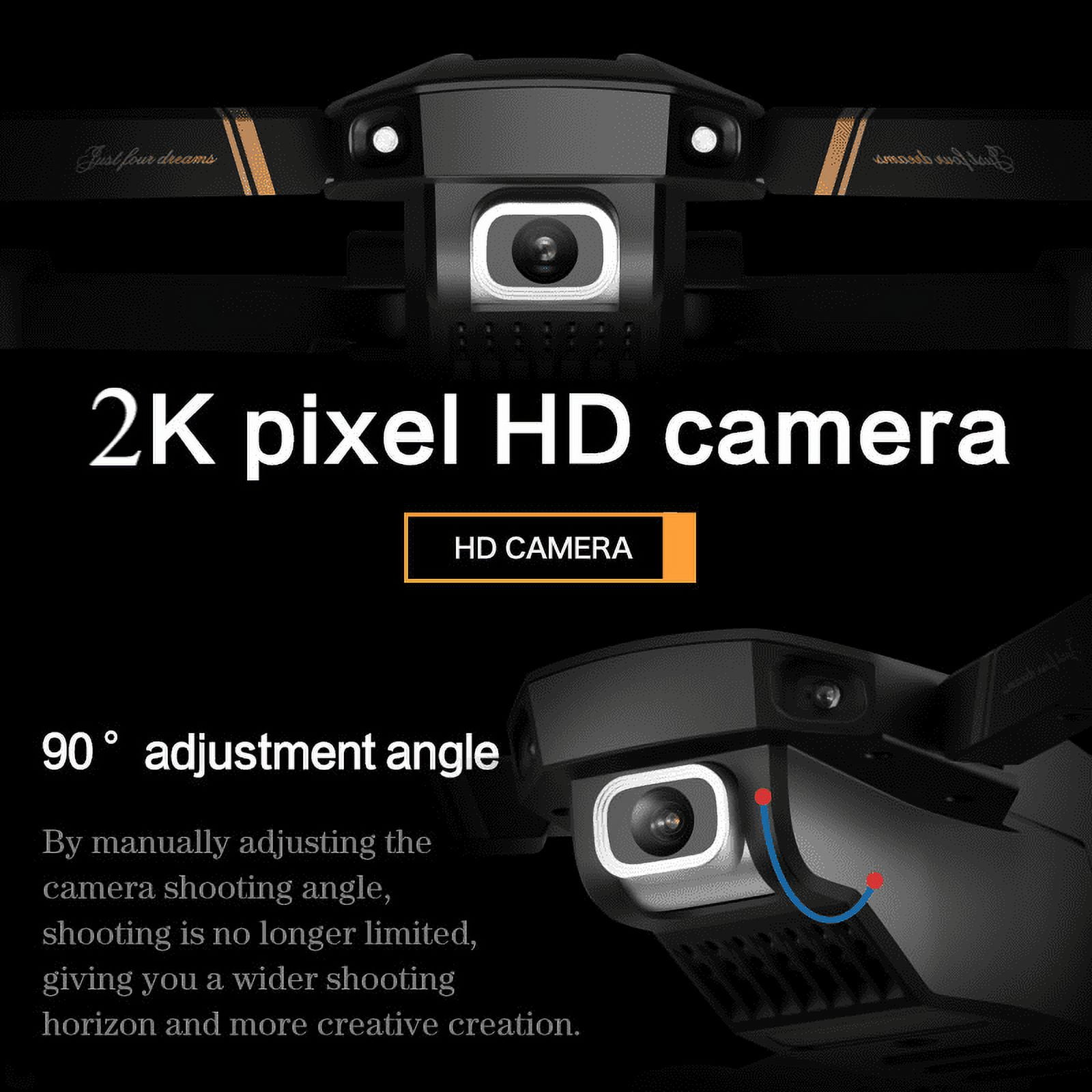 RC Drone 2K 1080P HD Wide Angle Camera WiFi Fpv Dual Camera Foldable Quadcopter Real Time Transmission Drone Gift Toys