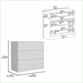 thumbnail image 7 of Dressers, 3-Drawer Chest of Drawers, 30"W x 31"H | White | Particle Board, 7 of 7
