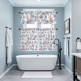 thumbnail image 4 of Summer Oceans Kitchen Curtains Valances and Tiers Set of 3 Orange Blue Octopus Corals Shells Coastal Tier Curtains and Valance with Rod Pocket for Small Windows, 27.5"x36", 4 of 9