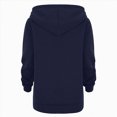 thumbnail image 4 of TOWED22 Girls Hoodie Sweatshirt Full Zip Up Casual Solid Long Sleeve Jacket Kids Lightweight Outwear with Pockets,Navy,5-6 Y, 4 of 4