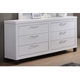 GTU Furniture Contemporary Styling White 6Pc Wooden Queen Bedroom Set