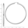 thumbnail image 4 of 925 Sterling Silver Women's Rhodium Plated Classic Tube 4mm Round Hoop Earrings | 80mm, 4 of 4