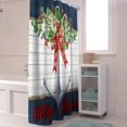 thumbnail image 4 of Christmas Shower Curtain Nautical Anchor Berry Shower Curtains for Bathroom Decor Wood Grain for Christmas Decoration Bath Curtains Sets with Hooks Waterproof 72" W x 72" L, 4 of 6