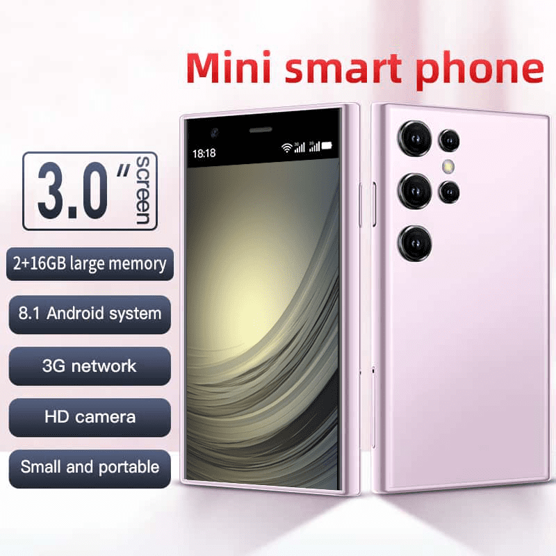Mini Smartphone 3.0-inch HD 3G Smartphone 2GB+16GB  Compact Phone Download Apps Dual SIM Dual Standby WiFi Android 8.1 Touchscreen Phone GPS Compact and Portable Best Backup Phone Creative Gift