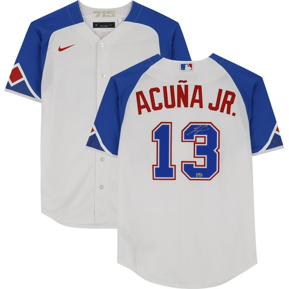 Ronald Acuna Jr. Atlanta Braves Autographed White City Connect Replica Jersey - Fanatics Authentic Certified