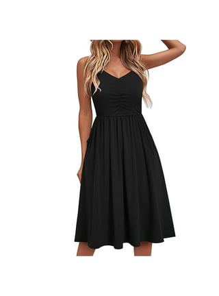 XZNGL Summer Dress for Women Sexy Fashion Women Summer Sleeveless Sexy  Casual Backless Solid Color Mini Dress Casual Summer Dress for Women Sexy  Summer Dress for Women 