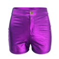 thumbnail image 5 of Sngxgn Womens Casual Comfy Shorts Summer with Pockets Wide Leg Cotton Short(Purple,S), 5 of 6