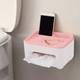 thumbnail image 4 of COFEST Multi-Color Acrylonitrile Butadiene Styrene Tissue Box Set with Super-Adhesive Wall-Mount, Multi-Compartment Desktop Organizer for Towel and Small Items, Ideal for Bathroom, Bedroom Pink, 4 of 8