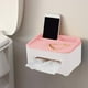 thumbnail image 4 of Organizador de cajas de pañuelos | Porta pañuelos de baño ABS de pared y escritorio con múltiples compartimentos | Instalación superadhesiva sin taladros | Estante para cocina, habitación de invit, 4 of 5