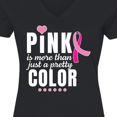 thumbnail image 4 of Inktastic Breast Cancer Pink is More Than Just a Pretty Color Women's V-Neck T-Shirt, 4 of 5