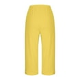 thumbnail image 5 of Pajamas Pants for Women Summer Cotton Solid Color Lounge Pj Bottoms Casual Loose Fit Pull on Crop Trousers with Pockets, 5 of 6