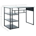 thumbnail image 3 of SAFAVIEH xyla White Marble Glass/Black Writing Desk (47.2 in. W x 21.7 in. D x 29.5 in. H), 3 of 11