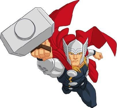 Legends Thor Cartoon Character Wall Art Sticker Vinyl Decals Girls Boys  Children Baby Bedroom House School Wall Decor Removable Sticker Peel and  Stick Size (10x8 inch) 
