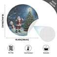 thumbnail image 2 of Ryvnso Santa Claus Christmas Tree Snowman Round Plate Mats Dining Table Placemat Set of 4 for Holiday Decoration, 2 of 7