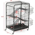 thumbnail image 2 of AEGFKD 37-inch Metal Ferret Chinchilla Cage Indoor Outdoor Small Animals Hutch w/ 2 Front Doors/Feeder/Wheels for Squirrel,Black, 2 of 9
