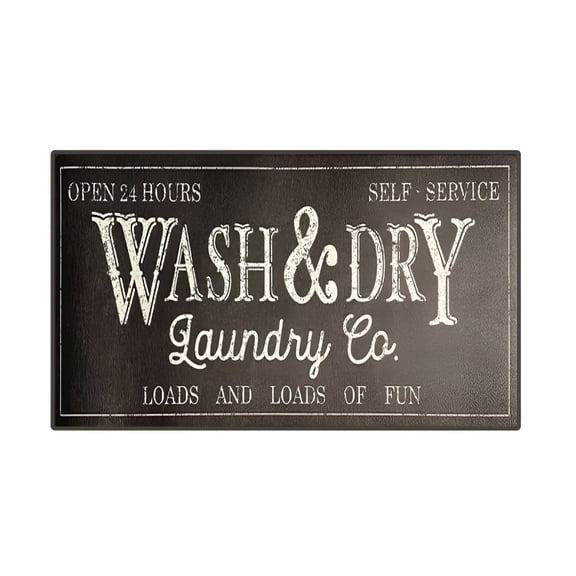 RLESO Unique Laundry Room Carpet,Anti-Slip Kitchen Floor Mat Bathroom Decor