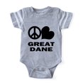 thumbnail image 1 of CafePress - FIN Peace Love Great Dane - Cute Infant Baby Football Bodysuit, 1 of 1