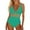 Mint Green, variant on Women's One Piece Swimsuit Bathing Suit V Neck Adjustable Straps Ruched Mesh